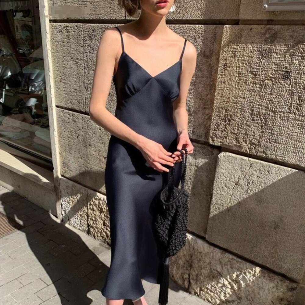 Satin Cami Midi Dress